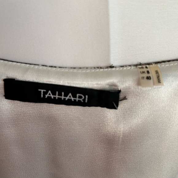 Tahari Cotton & Satin Brown A line Dress - Picture 2 of 7